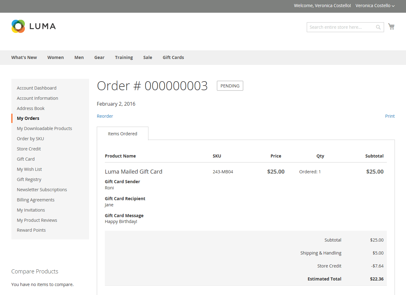 Magento Export Products - Gift Card Detail in Cart